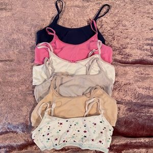 6 Cotton Training Bras for Kids, 5 L and 1 M